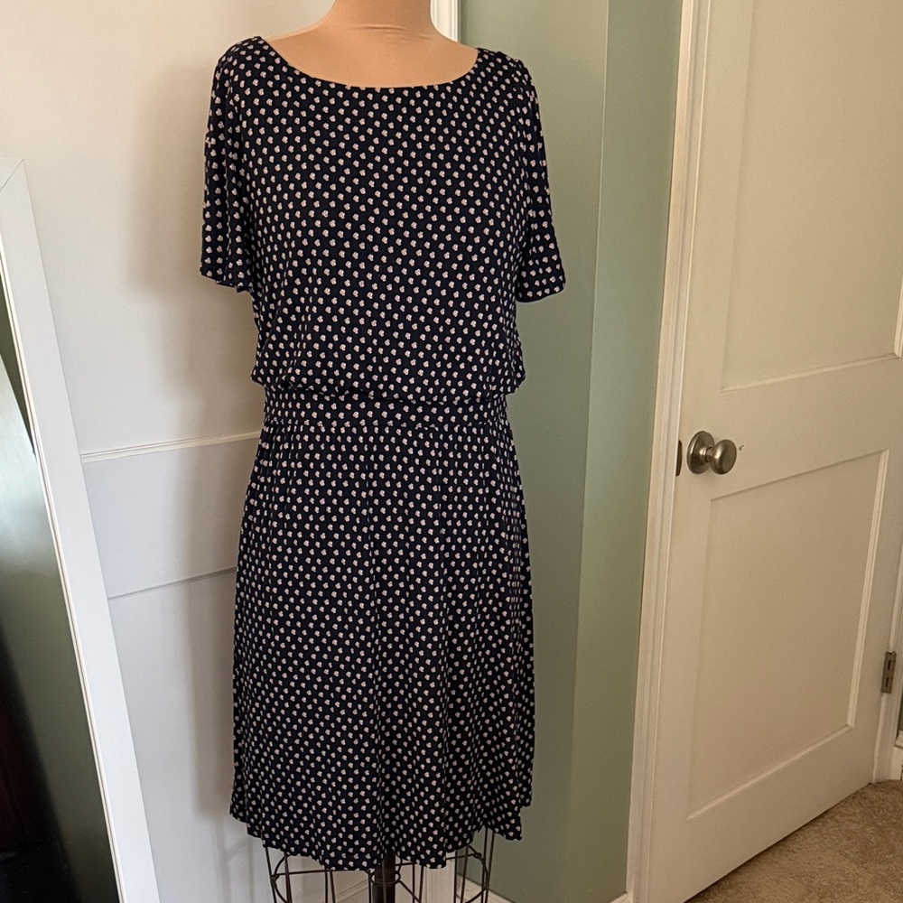 Navy and Pink Dress Loft M